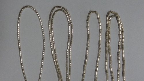 Collar Mostacilla Fina De Plata 50 Centimetros