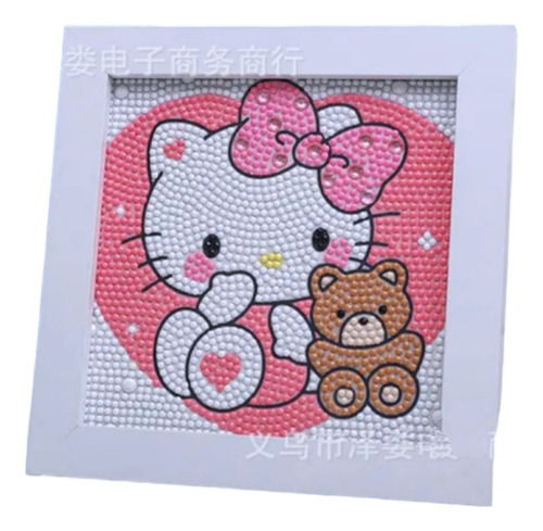 Kit Pintura Diamantes 5d Diy Hello Kitty Y Sus Amigos Regalo