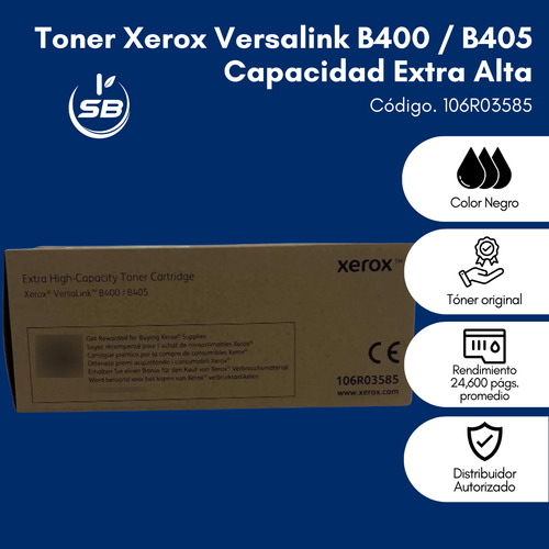 Toner Original Xerox Versalink B405 / B400 Código 106r03585