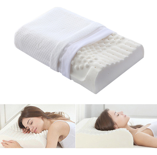 Almohada Ortopédica Masaje Látex Para Dormir Alivio Dolor Ce