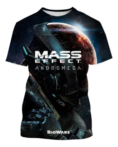 Camiseta Informal Con Estampado 3d Mass Effect
