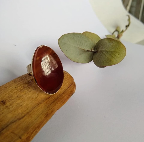 Imagen 1 de 3 de Anillo Regulable De Onix Natural Caleidopiedras