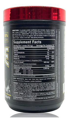 Bcaa Aminocore 30 Servicios Uva Blanca Allmax