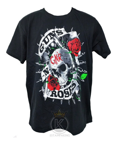 Polera Guns And Roses Rock Calaca - Estampaking