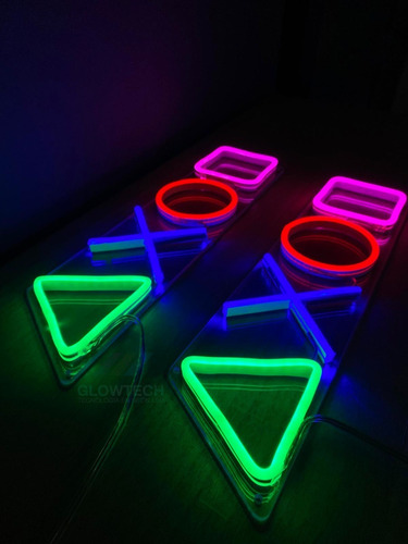Cartel Neon Led Play Luminoso Acrilico Transparente