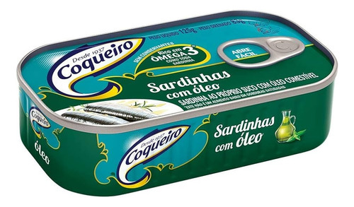 Sardinha Coqueiro 125g Kit Com 10 Latas Óleo Ou Tomate