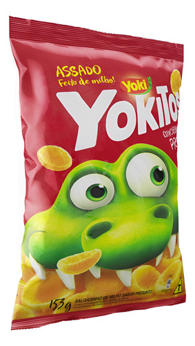 Kit 3 Salgadinho De Milho Conchinha Presunto Yokitos 153g