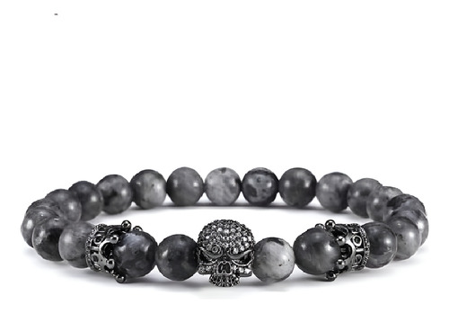 Pulsera De Hombre Caballero Corona Calavera Juvenil