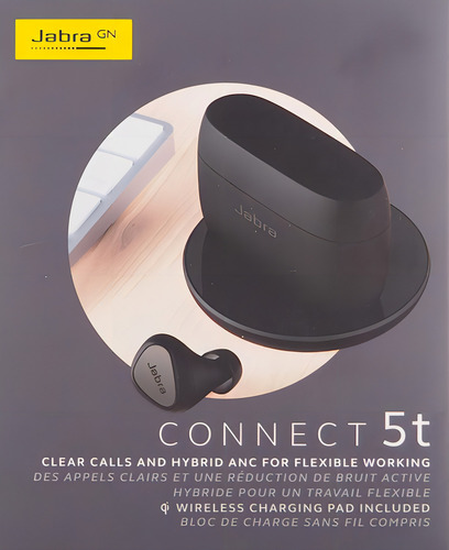 Auriculares inalámbricos para reuniones Jabra Connect 5t True, color negro