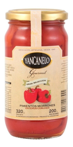 Pimientos Morrones Enteros Yancanelo Gourmet Premium 320 G