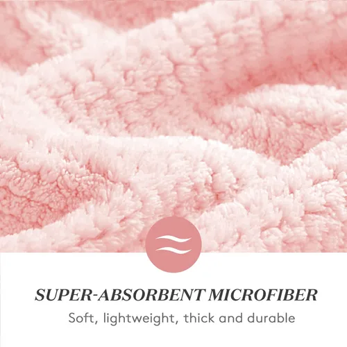 Toalla Super Absorvente Anti Frizz Para Cabello 67x102cm Ros