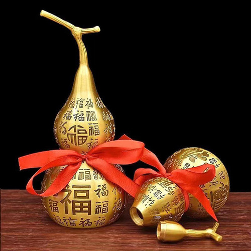 Adorno De Mesa De Calabaza De Latón Feng Shui, Estatua 16cm