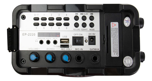 Altavoz Parlante Portatil Ecopower Con Luces Y Karaoke