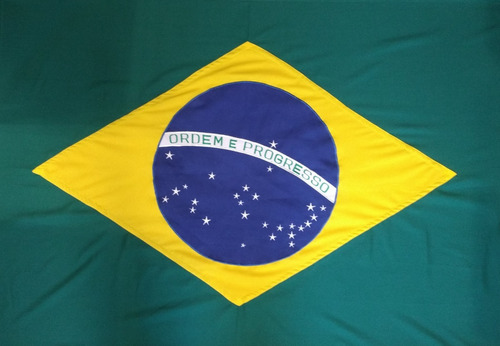 Bandeira Do Brasil Oficial Bordada 2,5 Panos Alta Qualidade