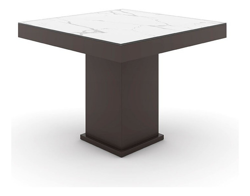 Conjunto De Mesa 100cm Com 4 Cadeiras Santiago Talismã Cor Tabaco/branco