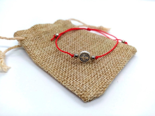 Pulsera Roja Medalla San Benito, Pulsera Para La Envidia