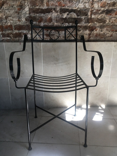 Sillon De Hierro Forjado X2 Unidades Romano Jardin Balcon