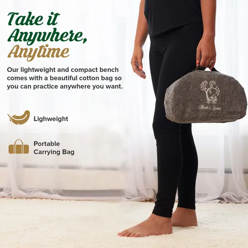 Banco De Meditacion Plegable Monk & Llama Gris Algodo Import