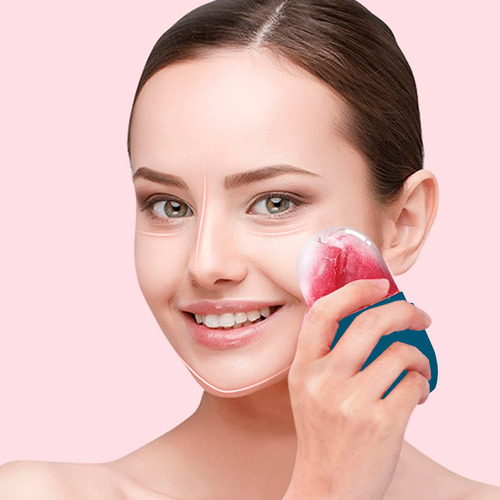 Rodillo De Silicón Para Masaje Facial Con Hielo Diler Reutilizable Y Suave Ideal Para Cerrar Poros Reducir Inflamación Y Refrescar La Piel Uso Diario En Rutina De Skincare Color Azul