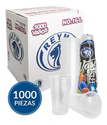 Vasos Desechables Transparentes Reyma Para Fiesta #16 1000pz