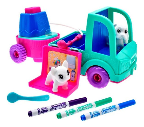 Color Pets Camión Aseo 2 Mascotas Píntalos Y Báñalos Crayola