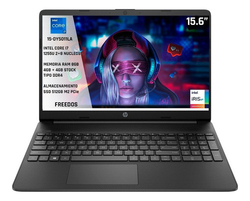 Portatil Hp Core I7 1255u 12gen 8gb Ram 512gb Ssd 15dy5011la