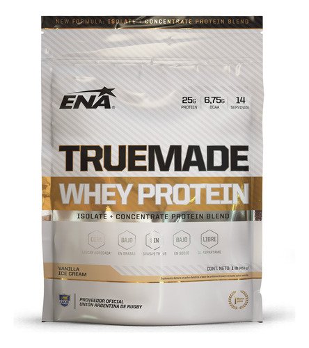 Ena True Made Whey Protein Sabor Vainilla X 1 Lb (453 G)