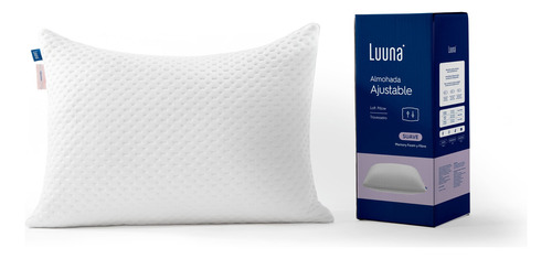 Almohada Luuna Memory Foam Ajustable Suave, Estándar Color Blanco