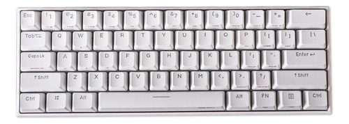 Teclado gamer bluetooth QWERTY Gateron Blue inglés US color blanco con luz RGB