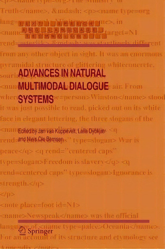 Advances In Natural Multimodal Dialogue Systems, De Jan Van Kuppevelt. Editorial Springer-verlag New York Inc., Tapa Blanda En Inglés