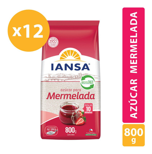 Azúcar Para Mermelada Iansa 800g Pack 12 Unidades