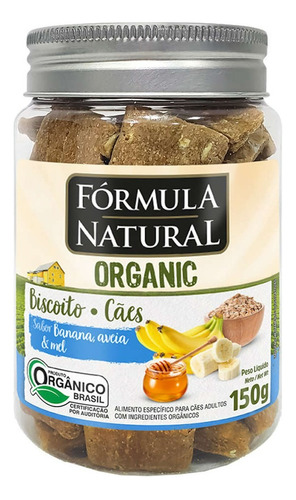 Biscoito Cães Fórmula Natural Organic Banana,aveia,mel-150g
