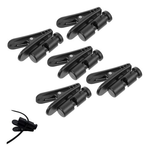 Clips Para Camisa 5 Unidad Portatil Auricular Cable Negro