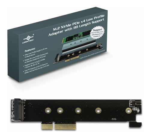 Vantec M.2 Nvme Pcie X4 Low Profile Adapter With 110 Length 