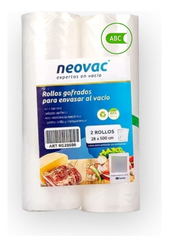 Rollos Para Vacio Gofrados Neovac 28 Cm X 5 Mt De Largo