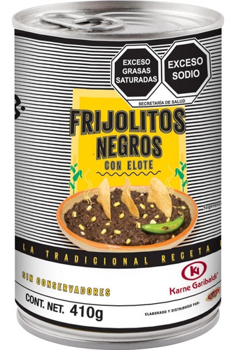 Frijolitos Negros Con Elote Lata 410g