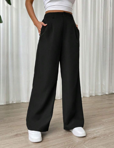 Pantalon Sastrero Negro Nuevo Importado Mujer