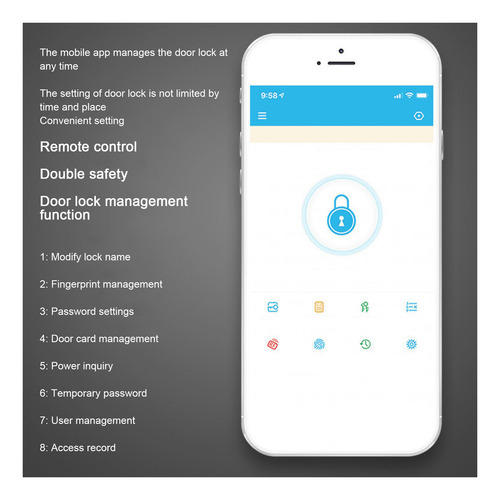 Cerradura De Puerta Inteligente De Seguridad Electrónica Con