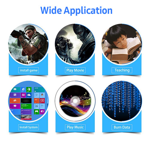 Grabador Portátil De Blu-ray/dvd/cd Usb 3.0 Para Pc Y Portát