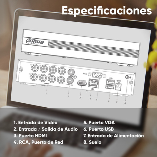 Dahua Kit Cctv 6 Cámaras De 2 Mp Metálicas Audio + Hdd 3 Tb