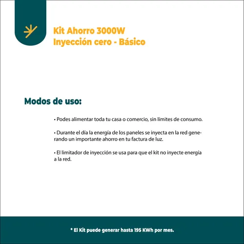 Kit Solar Ahorro 3000w Casa Completo | Basico