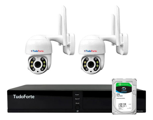 2 Câmeras Wifi Motorizada Ip Full Hd Dvr 4 Canais 2tb Sky
