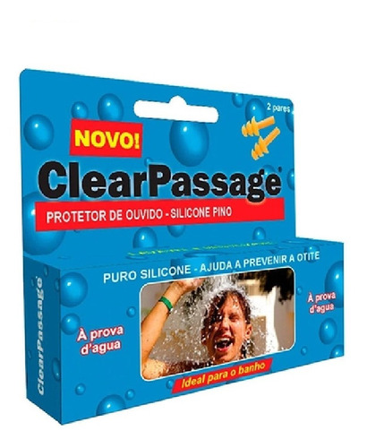 Protetor Ouvido Silicone 2 Pares Pino Clear