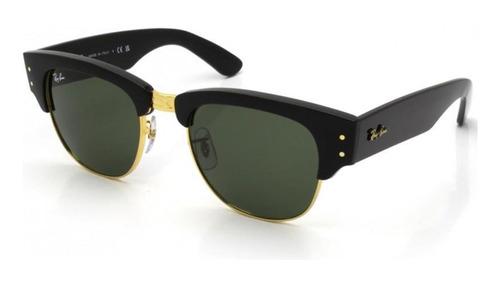 Óculos Sol Quadrado Preto/ouro Acetato Verde
