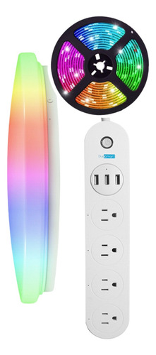 Kit Iluminación Gamer 1 Lámpara Rgb + 1 Tira Led Rgb + Barra