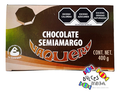 La Esperanza Chocolate Vaquero Semiamargo C/200pz