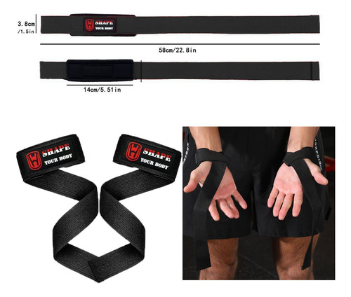 Correas Levantamiento Straps Gym 1 Par, Y 2 Vendas Elasticas