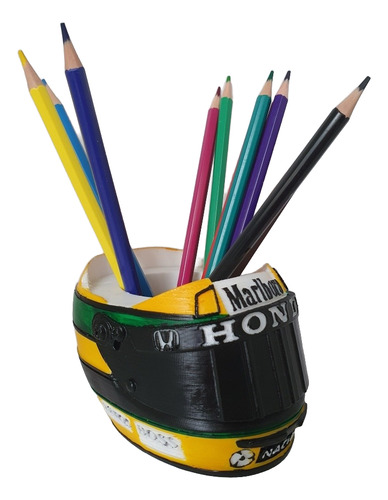 Lapicero Casco Ayrton Senna 3d Porta Lápiz Ayrton Senna 3d