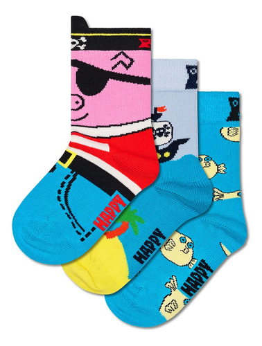 Set Infantil De 3 Calcetines De Cofre Del Tesoro Happy Socks Multicolor Estampado 4-6 Años