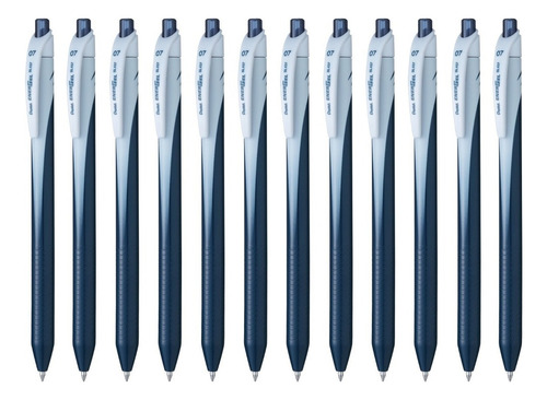 Bolígrafos Retráctiles Pentel Energel Bl437 0.7mm 12 Piezas Color De La Tinta Azul Oscuro
